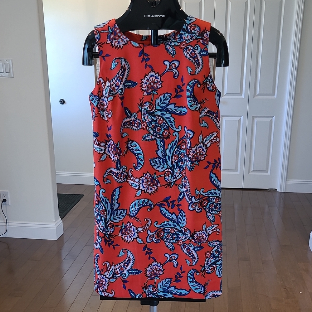 Roz & Ali Red and Blue Paisley Mini Sheath Dress SIZE 12P